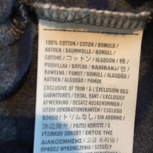 Hollister Knit Top Women Large 3/4 Sleeve Blue & Gray Stripe Cotton - Picture 8 of 8